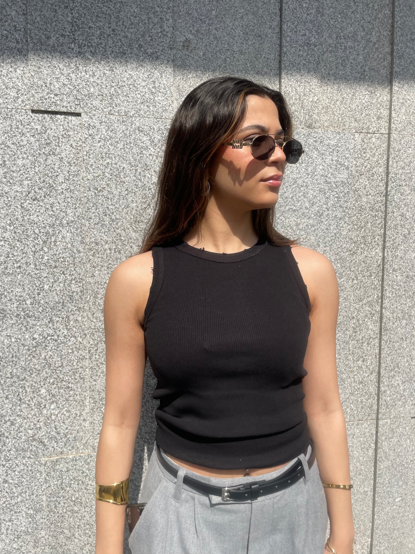Black Cut Tank
