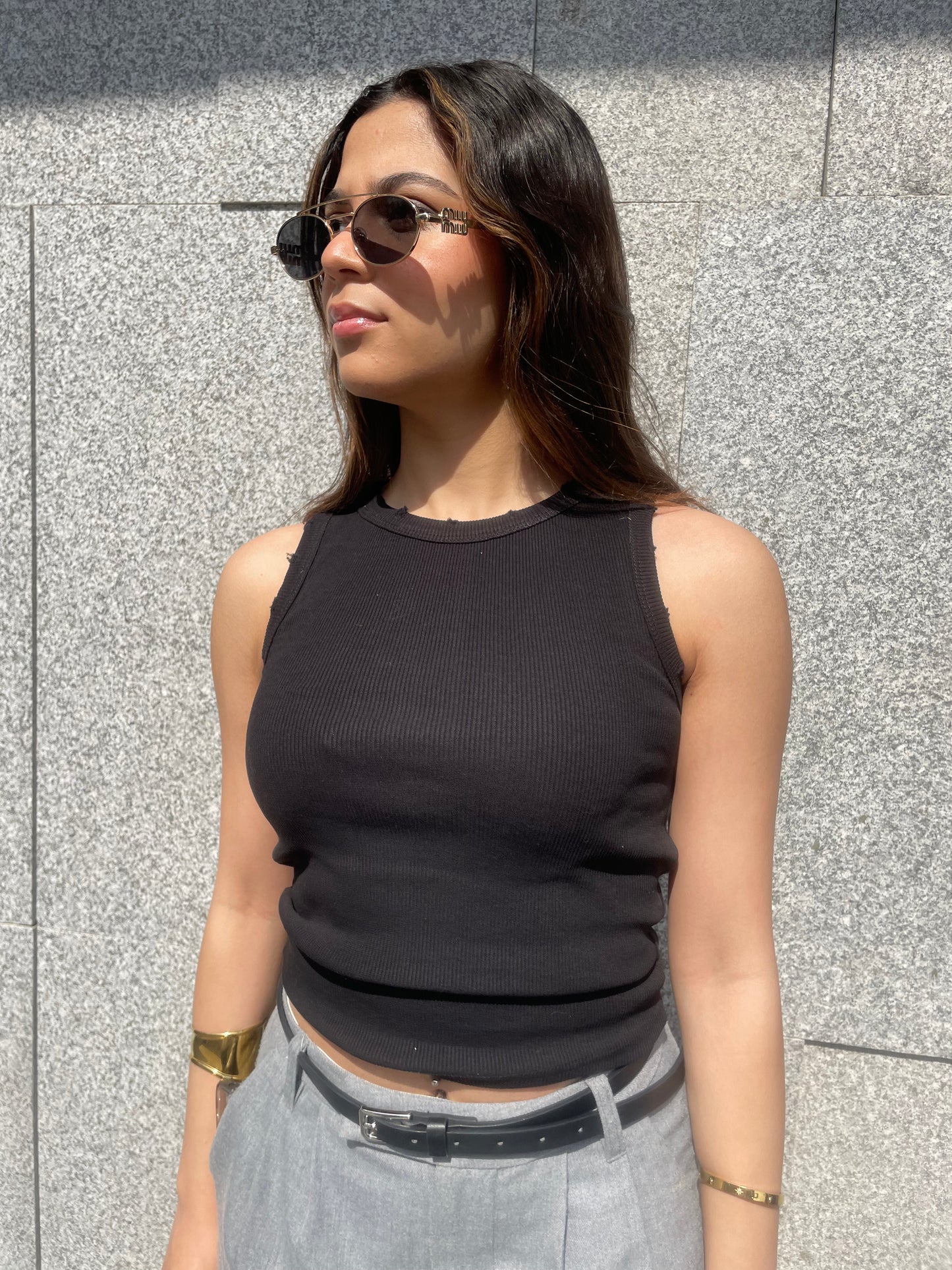 Black Cut Tank
