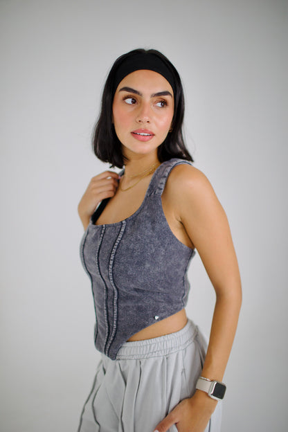 Washed Grey Corset