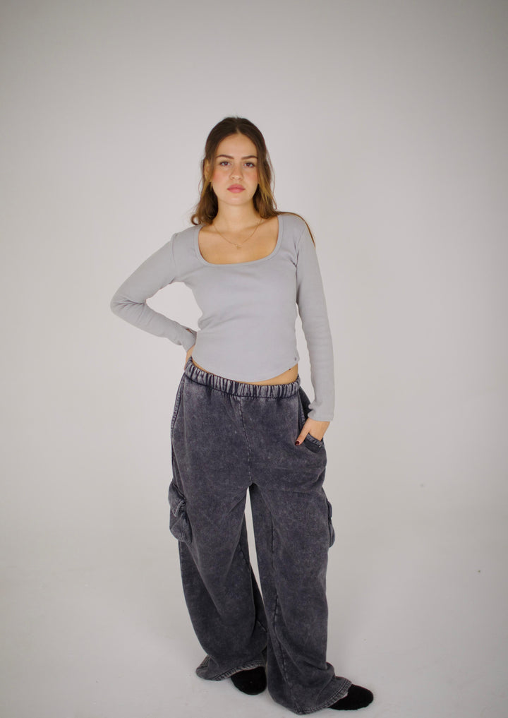 Washed Grey Pants