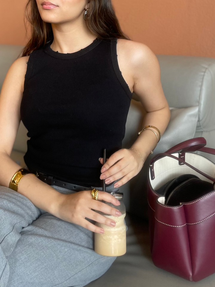 Black Cut Tank