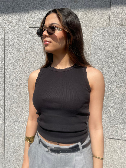 Black Cut Tank