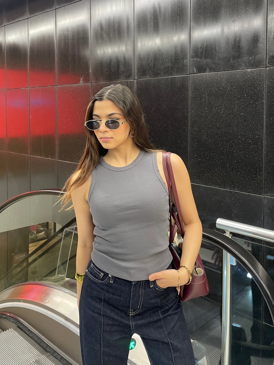 Grey Cut Tank